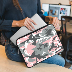 Rosa und graue Camouflage, Militär, Armee Laptopschutzhülle