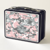 Rosa und graue Camouflage, Militär, Armee Metall Brotdose (Rückseite)