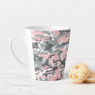 Rosa und graue Camouflage, Militär, Armee Milchtasse