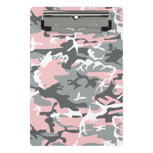Rosa und graue Camouflage, Militär, Armee Mini Klemmbrett (Vorderseite)