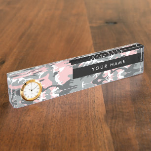 Rosa und graue Camouflage, Militär, Armee Namensplakette
