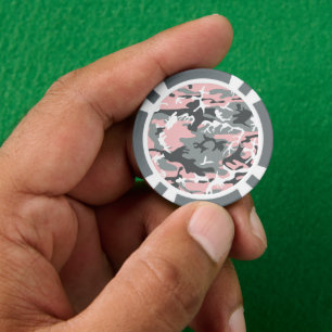 Rosa und graue Camouflage, Militär, Armee Pokerchips