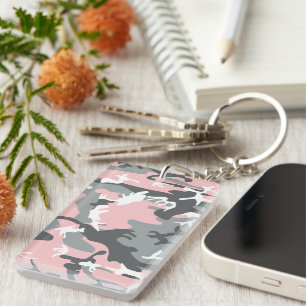 Rosa und graue Camouflage, Militär, Armee Schlüsselanhänger