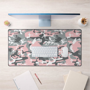 Rosa und graue Camouflage, Militär, Armee Schreibtischunterlage