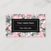 Rosa und graue Camouflage, Militär, Armee Visitenkarte (Rückseite)