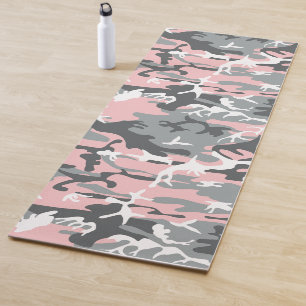 Rosa und graue Camouflage, Militär, Armee Yogamatte