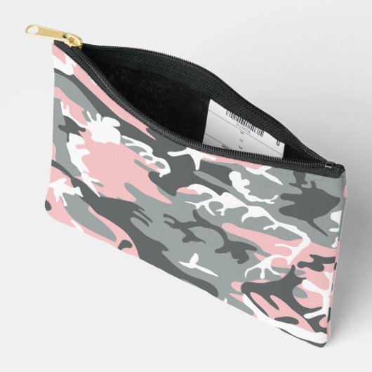 Rosa und graue Camouflage, Militär, Armee Zubehörtasche (Offen)