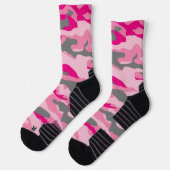 Rosa und graue Camouflage Socken (Links)