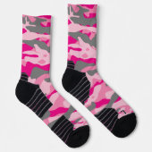 Rosa und graue Camouflage Socken (Rechts)
