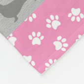 Rosa und graue Dackel Fleece Blanket (Ecke)