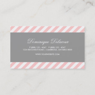 Rosa und graue Diagonalstreifen-Visitenkarte Visitenkarte