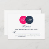 Rosa und graue eingesteckte Kreise Hochzeit der RS RSVP Karte (Vorne/Hinten)