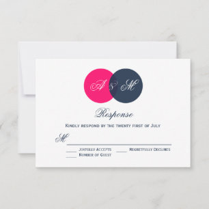Rosa und graue eingesteckte Kreise Hochzeit der RS RSVP Karte