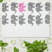 Rosa und graue Elefant-Kunst Handtuch (Gefaltet)