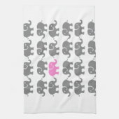 Rosa und graue Elefant-Kunst Handtuch (Vertikal)