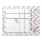 Rosa und graue Elefanten | Babydusche - Spiel Notizblock (Vorderseite)