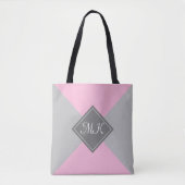 Rosa und graue Farbkombination Tasche (Vorderseite)