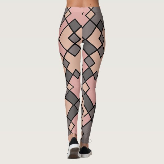rosa und graue Farbverlaufsmuster Leggings (Rückseite)