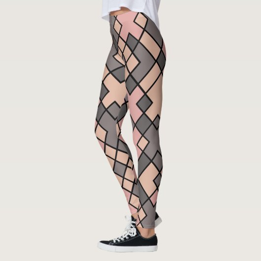 rosa und graue Farbverlaufsmuster Leggings (Links)