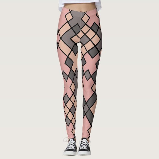 rosa und graue Farbverlaufsmuster Leggings (Vorderseite)