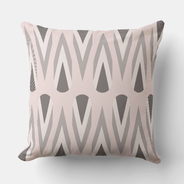 rosa und graue Geometrie Kissen (Vorderseite)