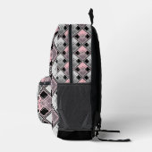 rosa und graue geometrische Patchwork #patchwork Bedruckter Rucksack (Rechts)