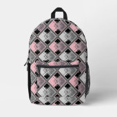 rosa und graue geometrische Patchwork #patchwork Bedruckter Rucksack (Vorderseite)