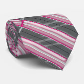 Rosa und graue gestreifte Krawatte (Gerollt)