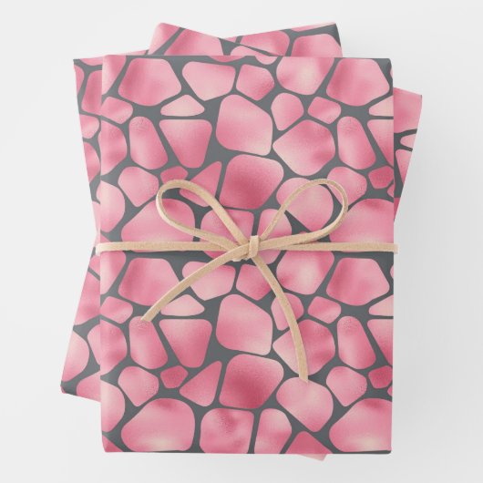 Rosa und graue Giraffe drucken Geschenkpapier Set (Beispiel)