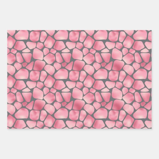 Rosa und graue Giraffe drucken Geschenkpapier Set (Vorderseite)