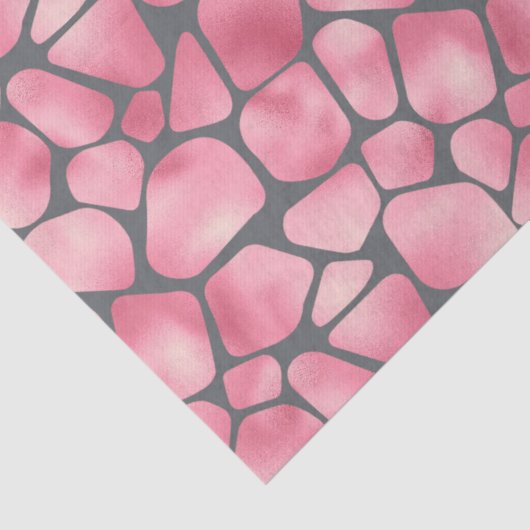 Rosa und graue Giraffe Print Decoupage Seidenpapier (Detail)