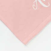 Rosa und Graue Gitter-Monogramm | Farben editierba Fleecedecke (Ecke)