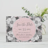 Rosa und graue Hochzeit speichern das Datum der Ei Save The Date (Stehend Vorderseite)