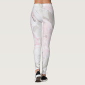 Rosa und graue Imitat Marmor Moderne Leggings (Rückseite)