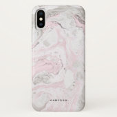 Rosa und graue Imitat Marmor Moderne Personalisier Case-Mate iPhone Hülle (Rückseite)
