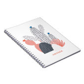 Rosa und graue Kaktus. Moderne Kakteen. sukkulent Notizblock (Rechte Seite)