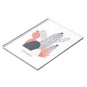 Rosa und graue Kaktus. Moderne Kakteen. sukkulent Notizblock (Linke Seite)