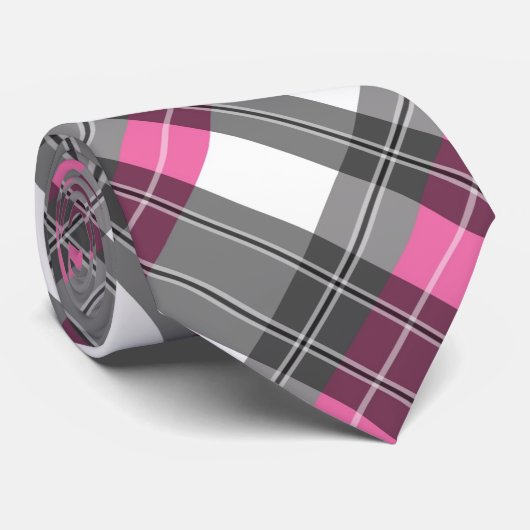 Rosa und graue karierte Hals-Krawatte Krawatte (Gerollt)