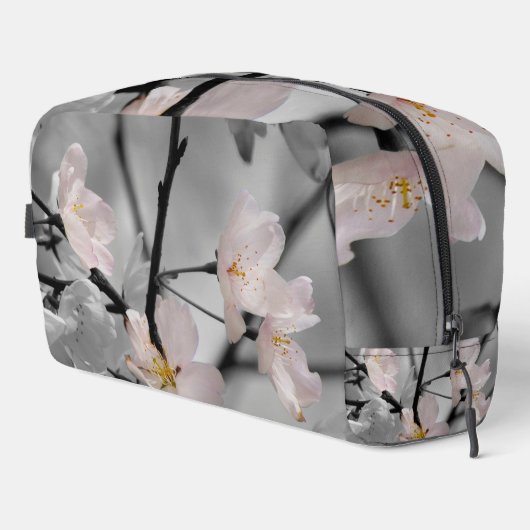 Rosa und graue Kirschblüten Waschbeutel (Rechte Ecke)