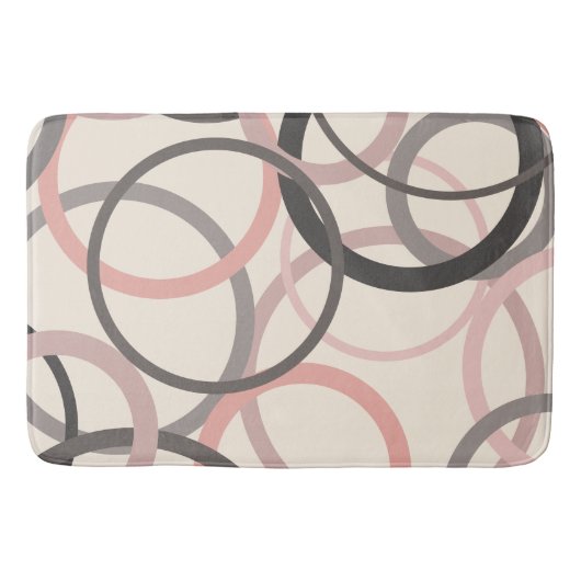 Rosa und graue Kreise Badematte (Vorderseite)