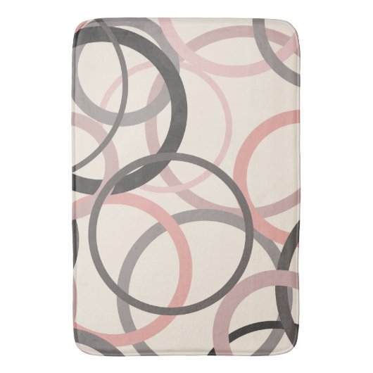 Rosa und graue Kreise Badematte (Vorderseite Vertikal)