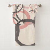 Rosa und graue Kreise Badhandtuch Set (Insitu)