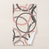 Rosa und graue Kreise Badhandtuch Set (Handtuch)