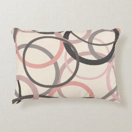 Rosa und graue Kreise Dekokissen