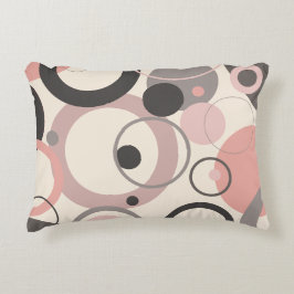 Rosa und graue Kreise des M-Jahrhunderts Moderne Dekokissen