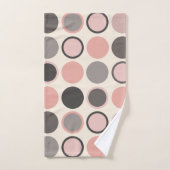 Rosa und graue Kreise Mitte des Jahrhunderts Moder Badhandtuch Set (Handtuch)