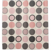 Rosa und graue Kreise Mitte des Jahrhunderts Moder Duschvorhang (Vorderseite)