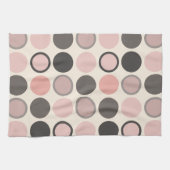 Rosa und graue Kreise Mitte des Jahrhunderts Moder Geschirrtuch (Horizontal)