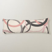 Rosa und graue Kreise Seitenschläferkissen (Rückseite)