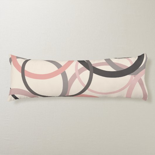Rosa und graue Kreise Seitenschläferkissen (Vorderseite)